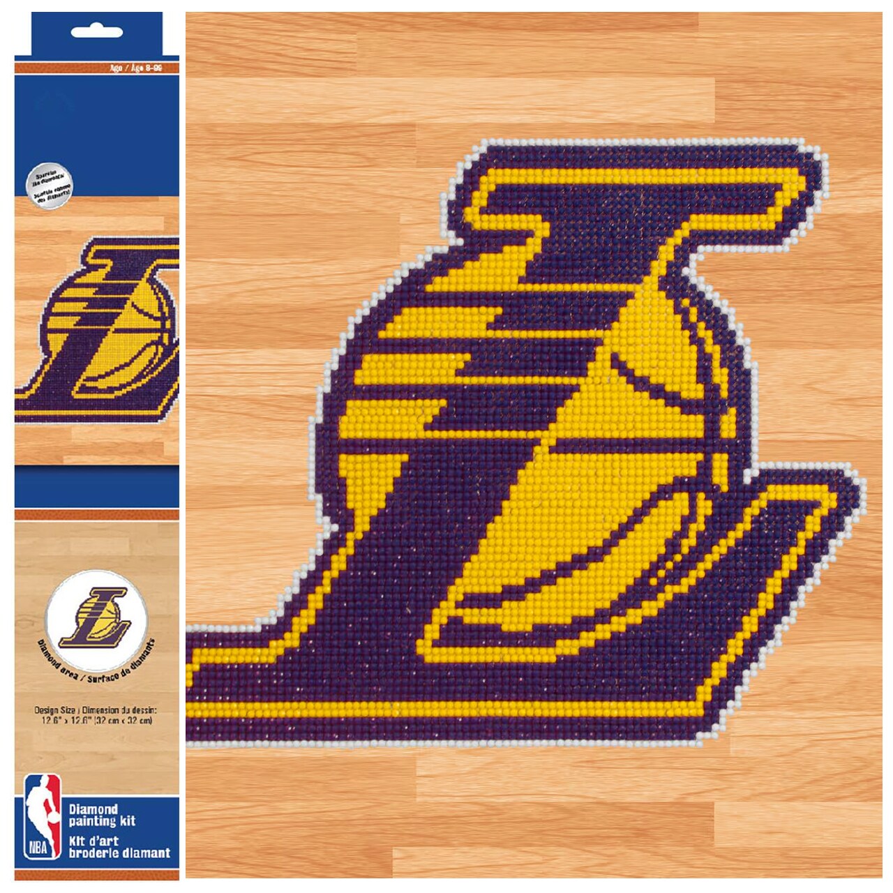 Diamond Dotz NBA Los Angeles Lakers Basketball Diamond Painting Kits for Adults - Diamond Art Kits a Relaxing Creative Craft Kit with Dotz Gems 12.6x12.6